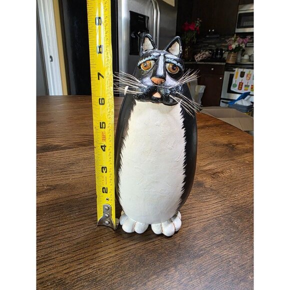 VTG Enesco Funny Bone Vicki Thomas Black Tuxedo Cat Figurine 1997 Fat Cat - Picture 5 of 16